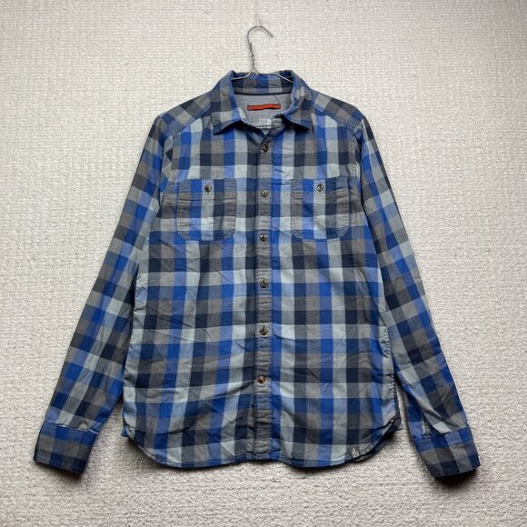 The North Face Mens S Blue Plaid Button Up Long Sleeve Outdoor Shirt Lumberjack - Picture 1 of 13